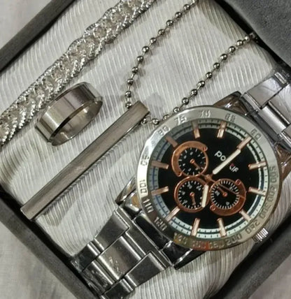 business steel straps watch